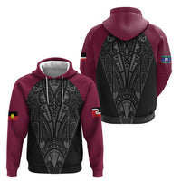 Queensland Maori Rugby Nga Hau e Wha Zip Hoodie Maroon Motif