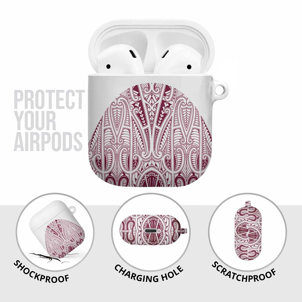 Queensland Maori Rugby Nga Hau e Wha AirPods Case White Motif - Polynesian Pride