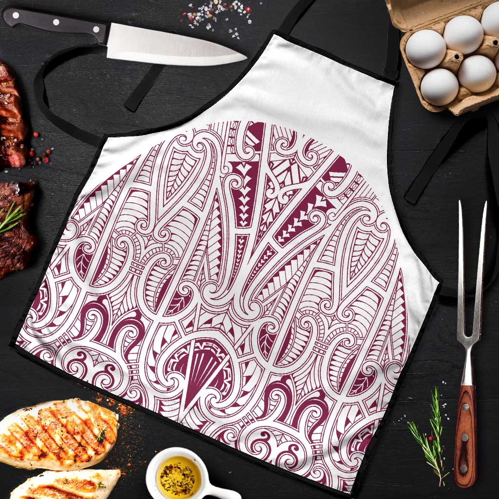 Queensland Maori Rugby Nga Hau e Wha Apron White Motif - Polynesian Pride