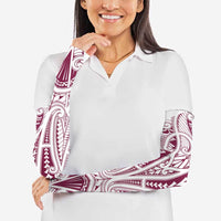 Queensland Maori Rugby Nga Hau e Wha Arm Sleeves White Motif - Polynesian Pride