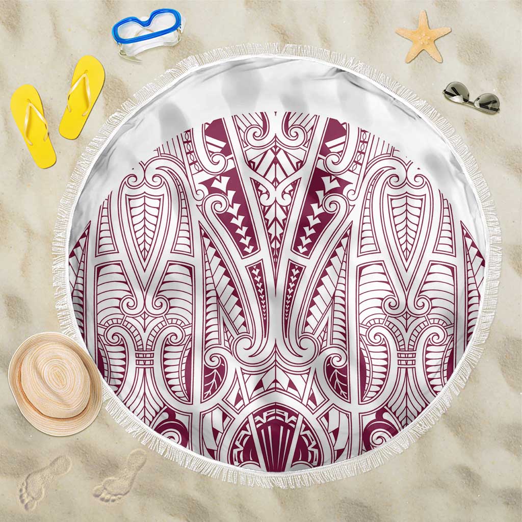 Queensland Maori Rugby Nga Hau e Wha Beach Blanket White Motif