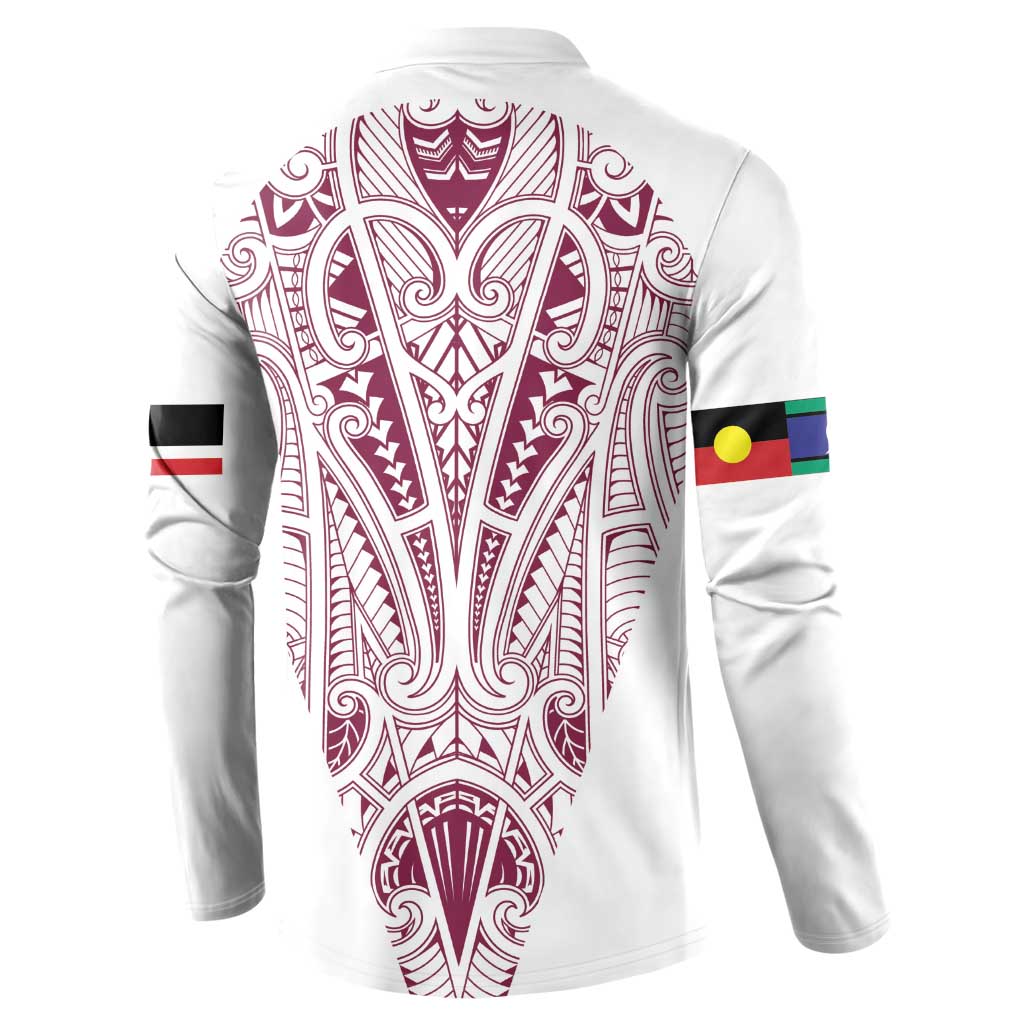 Queensland Maori Rugby Nga Hau e Wha Button Sweatshirt White Motif