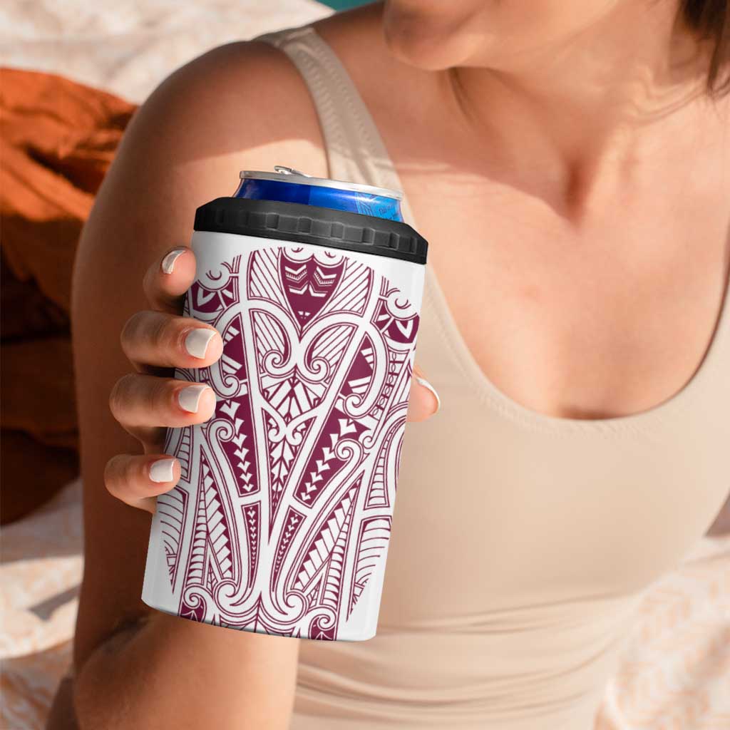 Queensland Maori Rugby Nga Hau e Wha 4 in 1 Can Cooler Tumbler White Motif