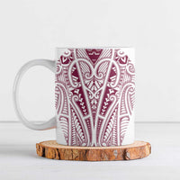 Queensland Maori Rugby Nga Hau e Wha Ceramic Mug White Motif - Polynesian Pride