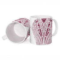 Queensland Maori Rugby Nga Hau e Wha Ceramic Mug White Motif - Polynesian Pride