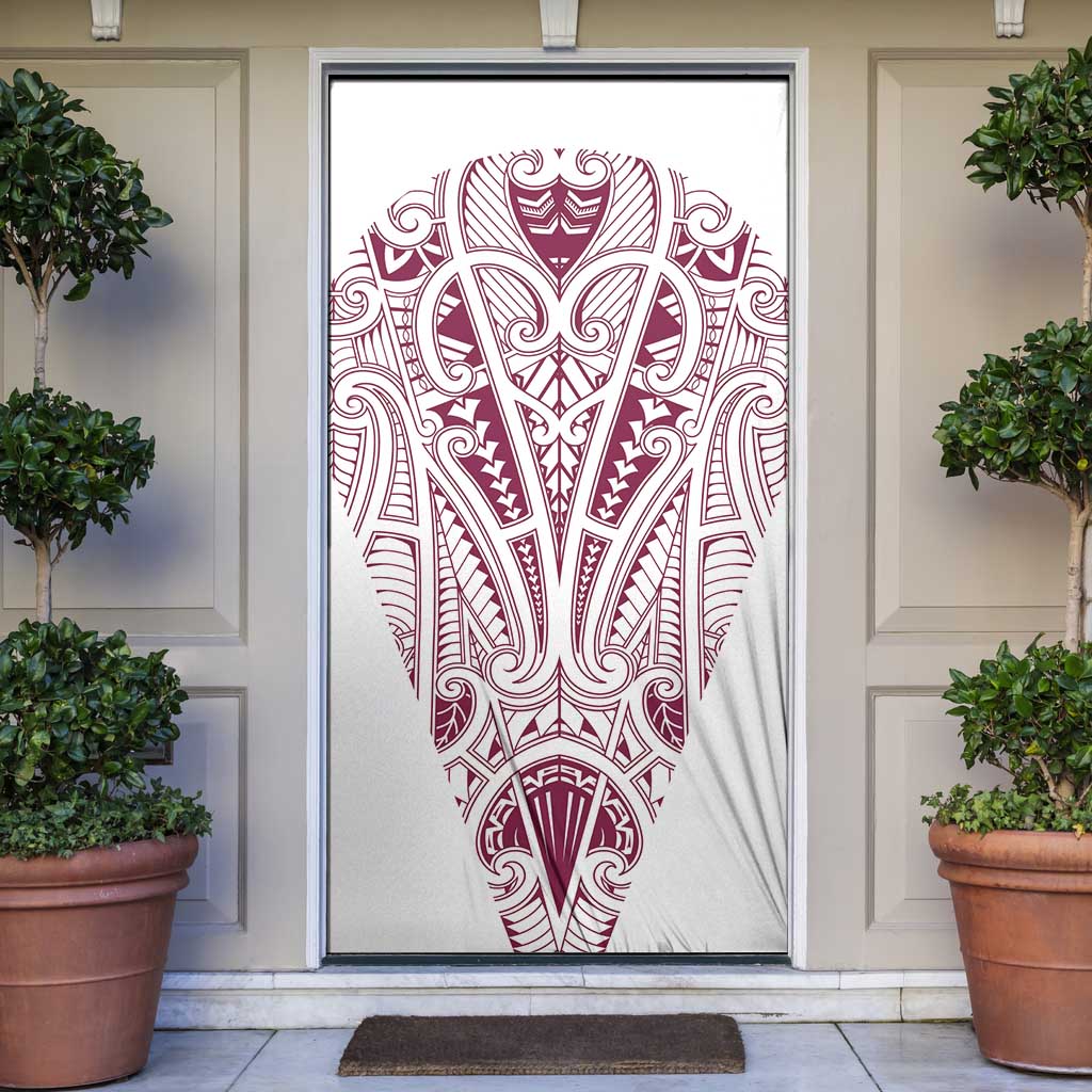 Queensland Maori Rugby Nga Hau e Wha Door Cover White Motif - Polynesian Pride