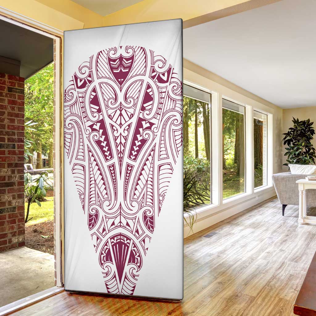 Queensland Maori Rugby Nga Hau e Wha Door Cover White Motif - Polynesian Pride