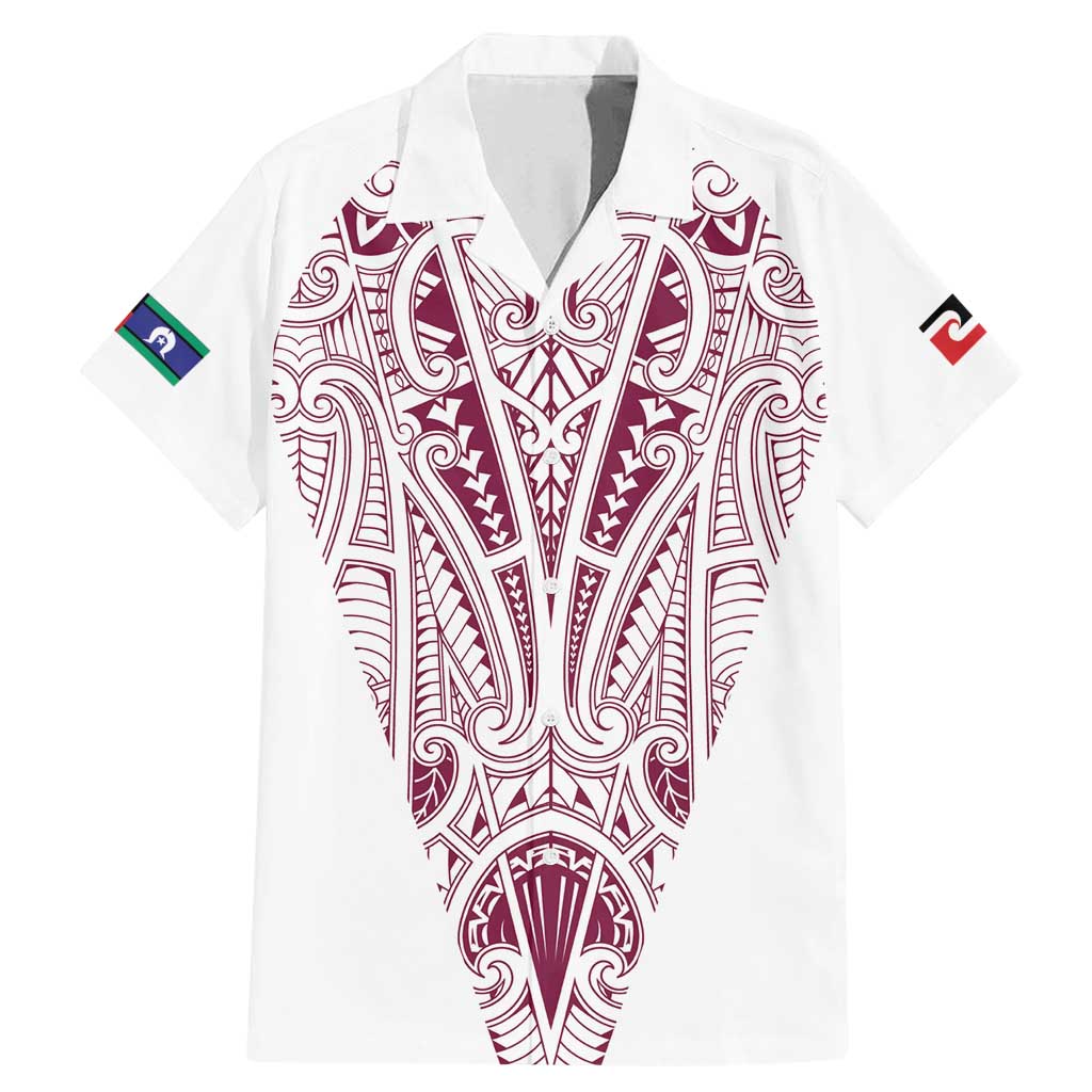 Queensland Maori Rugby Nga Hau e Wha Family Matching Mermaid Dress and Hawaiian Shirt White Motif