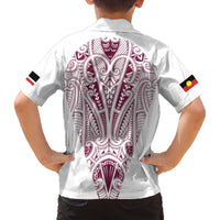 Queensland Maori Rugby Nga Hau e Wha Family Matching Off The Shoulder Long Sleeve Dress and Hawaiian Shirt White Motif