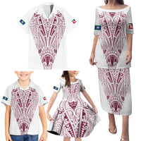 Queensland Maori Rugby Nga Hau e Wha Family Matching Puletasi and Hawaiian Shirt White Motif