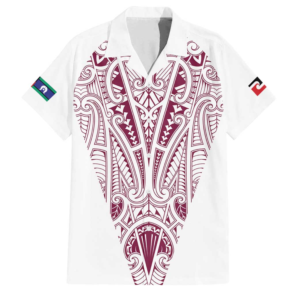 Queensland Maori Rugby Nga Hau e Wha Family Matching Summer Maxi Dress and Hawaiian Shirt White Motif