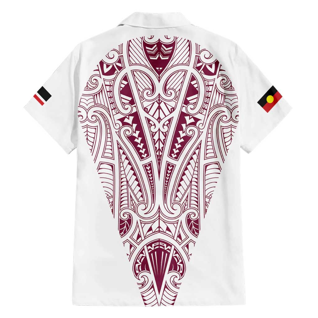 Queensland Maori Rugby Nga Hau e Wha Hawaiian Shirt White Motif