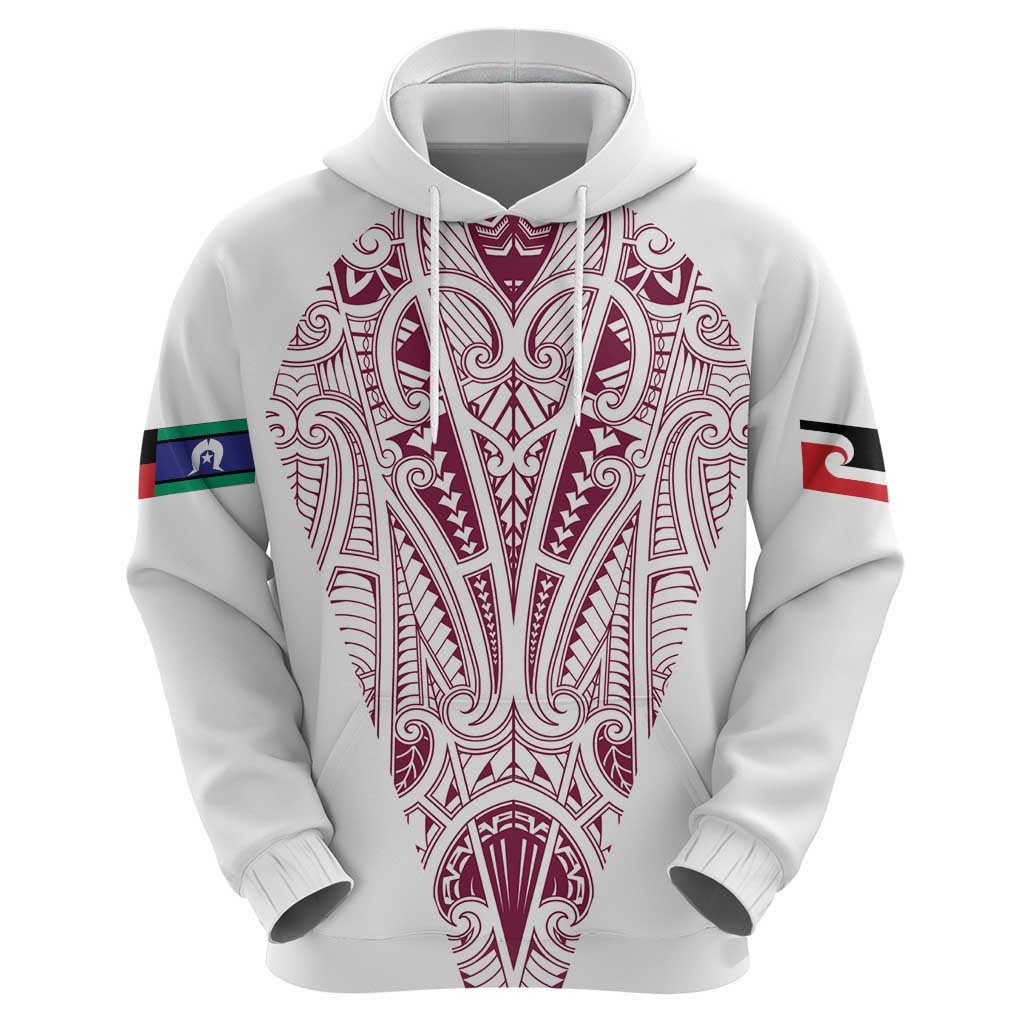 Queensland Maori Rugby Nga Hau e Wha Hoodie White Motif