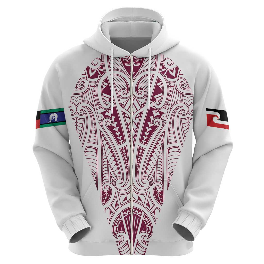 Queensland Maori Rugby Nga Hau e Wha Hoodie White Motif