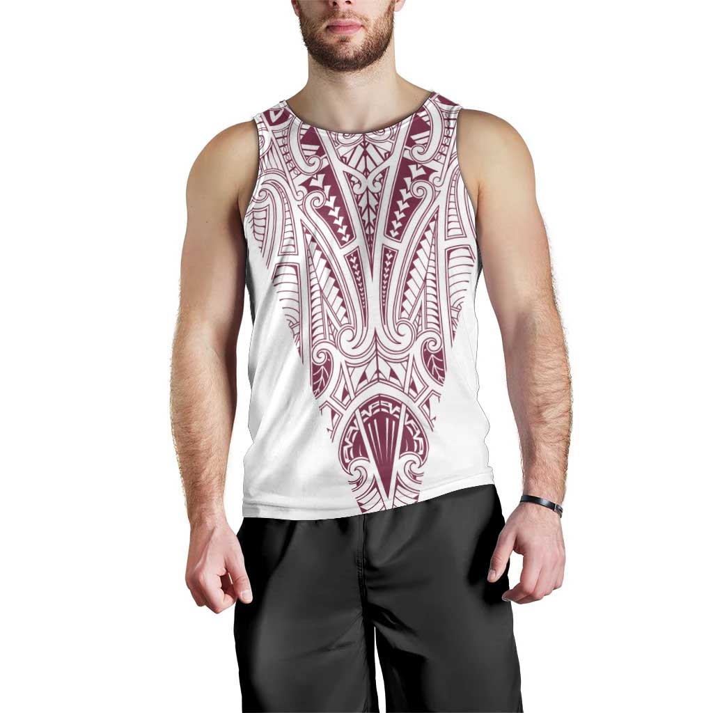 Queensland Maori Rugby Nga Hau e Wha Men Tank Top White Motif