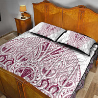 Queensland Maori Rugby Nga Hau e Wha Quilt Bed Set White Motif