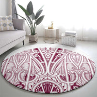 Queensland Maori Rugby Nga Hau e Wha Round Carpet White Motif