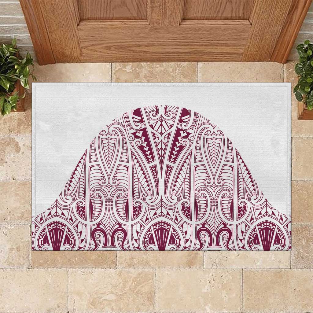 Queensland Maori Rugby Nga Hau e Wha Rubber Doormat White Motif