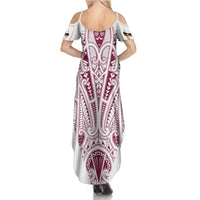 Queensland Maori Rugby Nga Hau e Wha Summer Maxi Dress White Motif