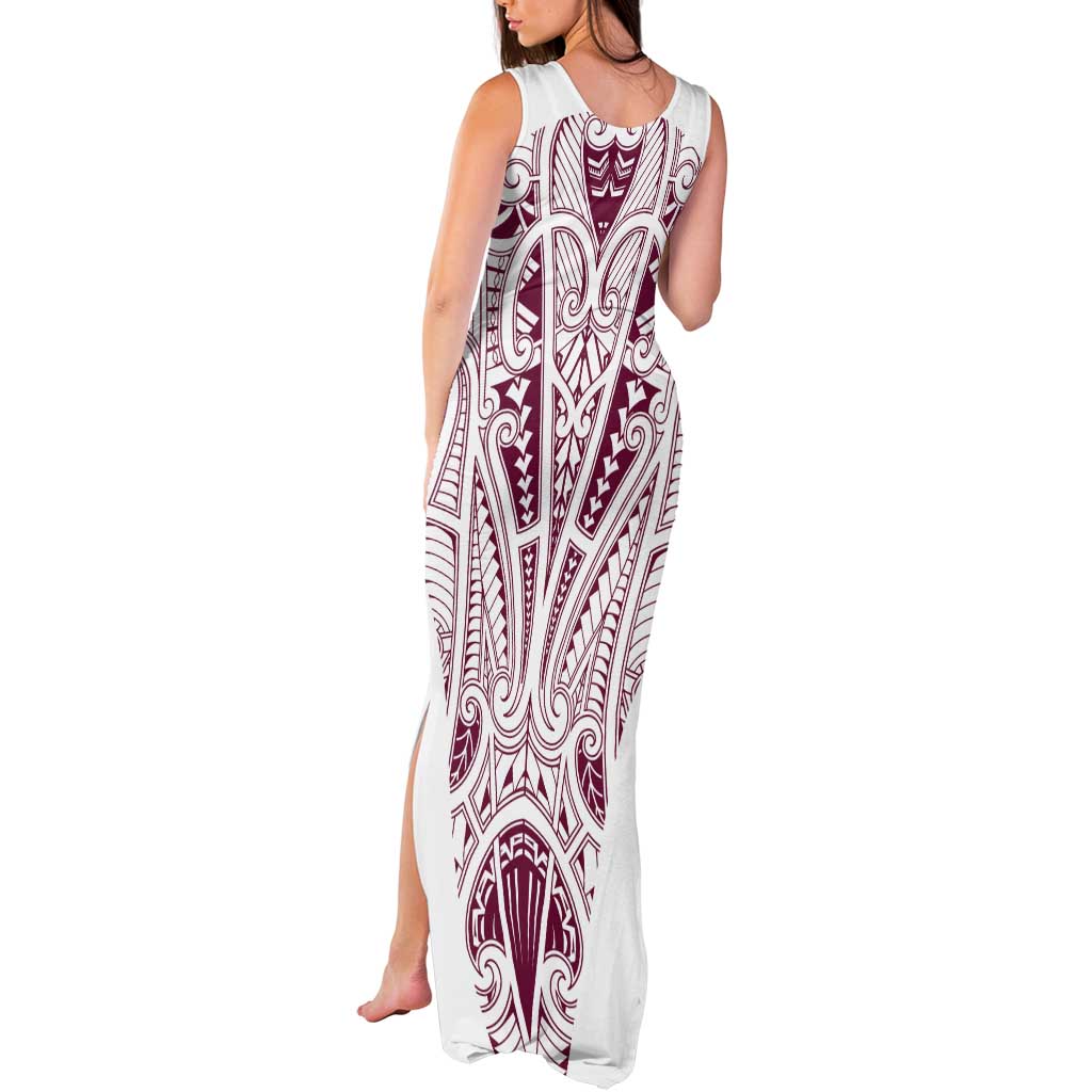 Queensland Maori Rugby Nga Hau e Wha Tank Maxi Dress White Motif