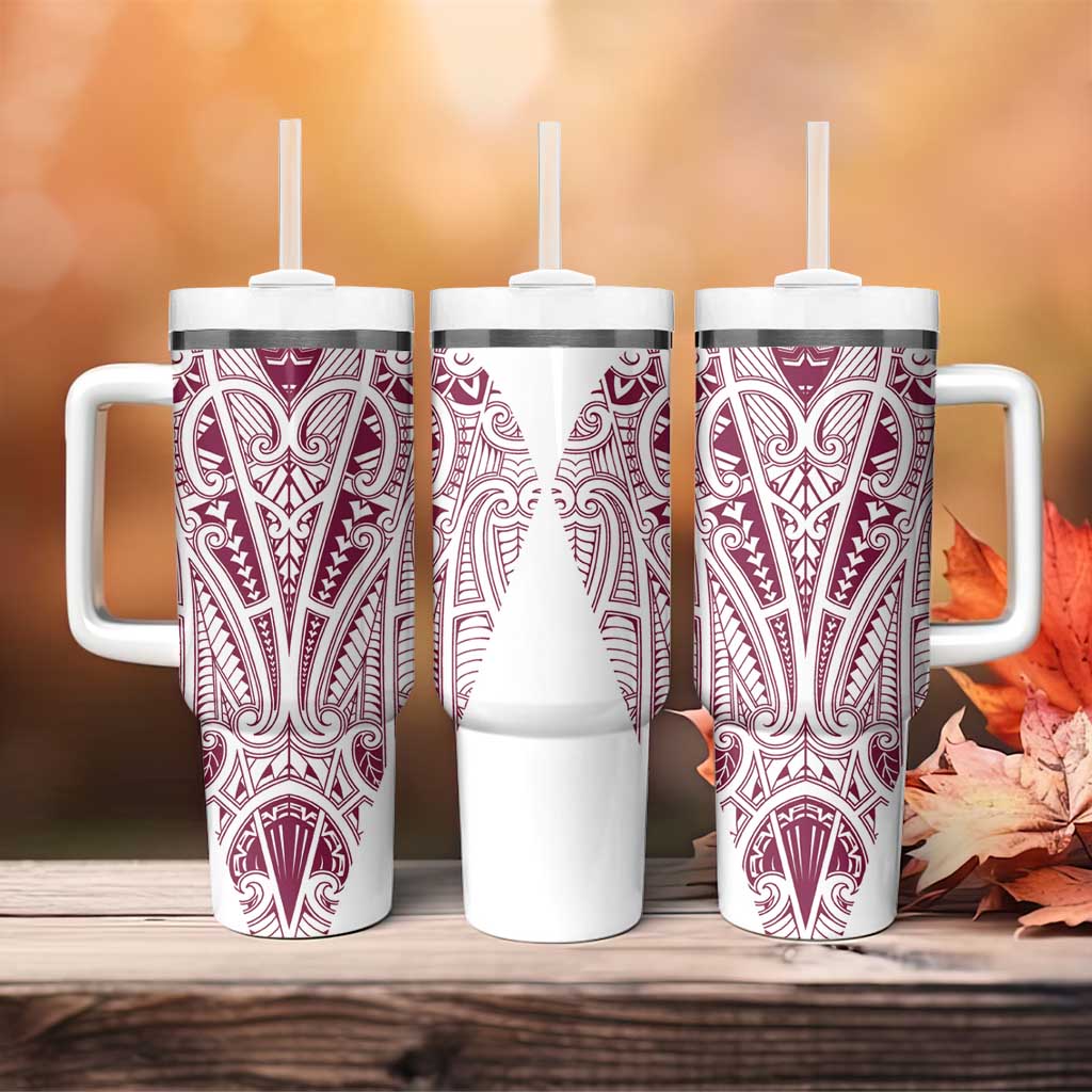 Queensland Maori Rugby Nga Hau e Wha Tumbler With Handle White Motif