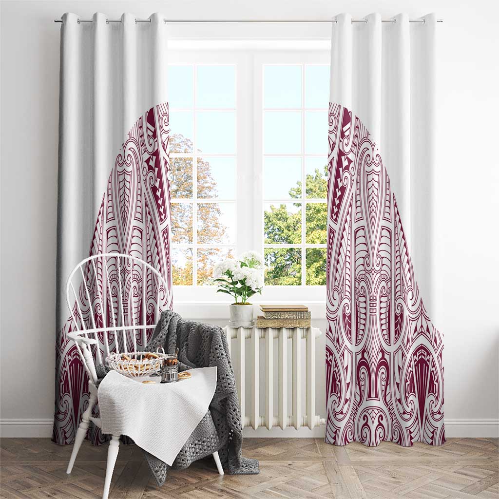 Queensland Maori Rugby Nga Hau e Wha Window Curtain White Motif