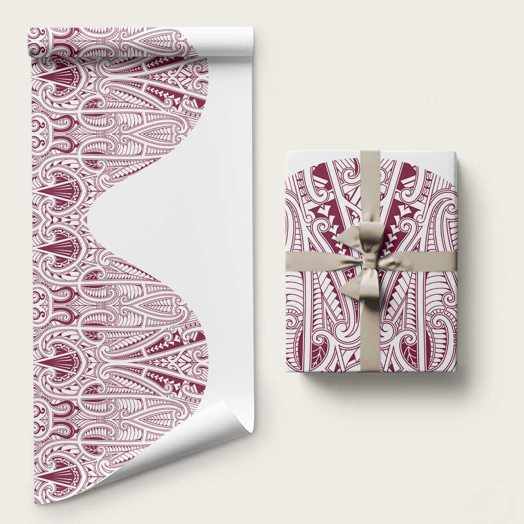 Queensland Maori Rugby Nga Hau e Wha Wrapping Paper White Motif - Polynesian Pride