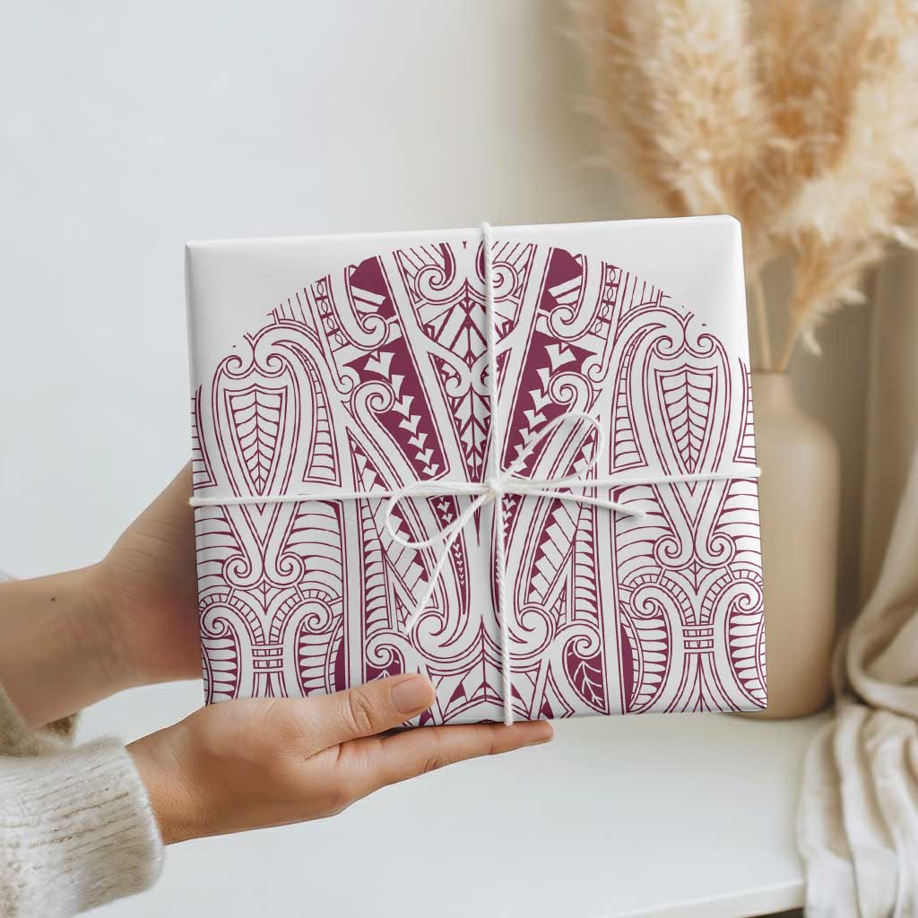 Queensland Maori Rugby Nga Hau e Wha Wrapping Paper White Motif - Polynesian Pride