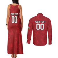 Custom British Lions-AUNZ Couples Matching Tank Maxi Dress and Long Sleeve Button Shirt Australia-New Zealand Indigenous Motif