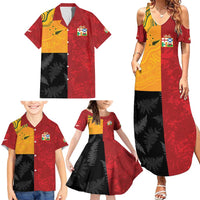 Custom British Lions-AUNZ Family Matching Summer Maxi Dress and Hawaiian Shirt Australia-New Zealand Indigenous Motif