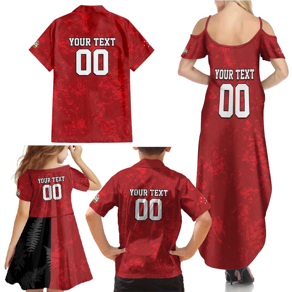 Custom British Lions-AUNZ Family Matching Summer Maxi Dress and Hawaiian Shirt Australia-New Zealand Indigenous Motif