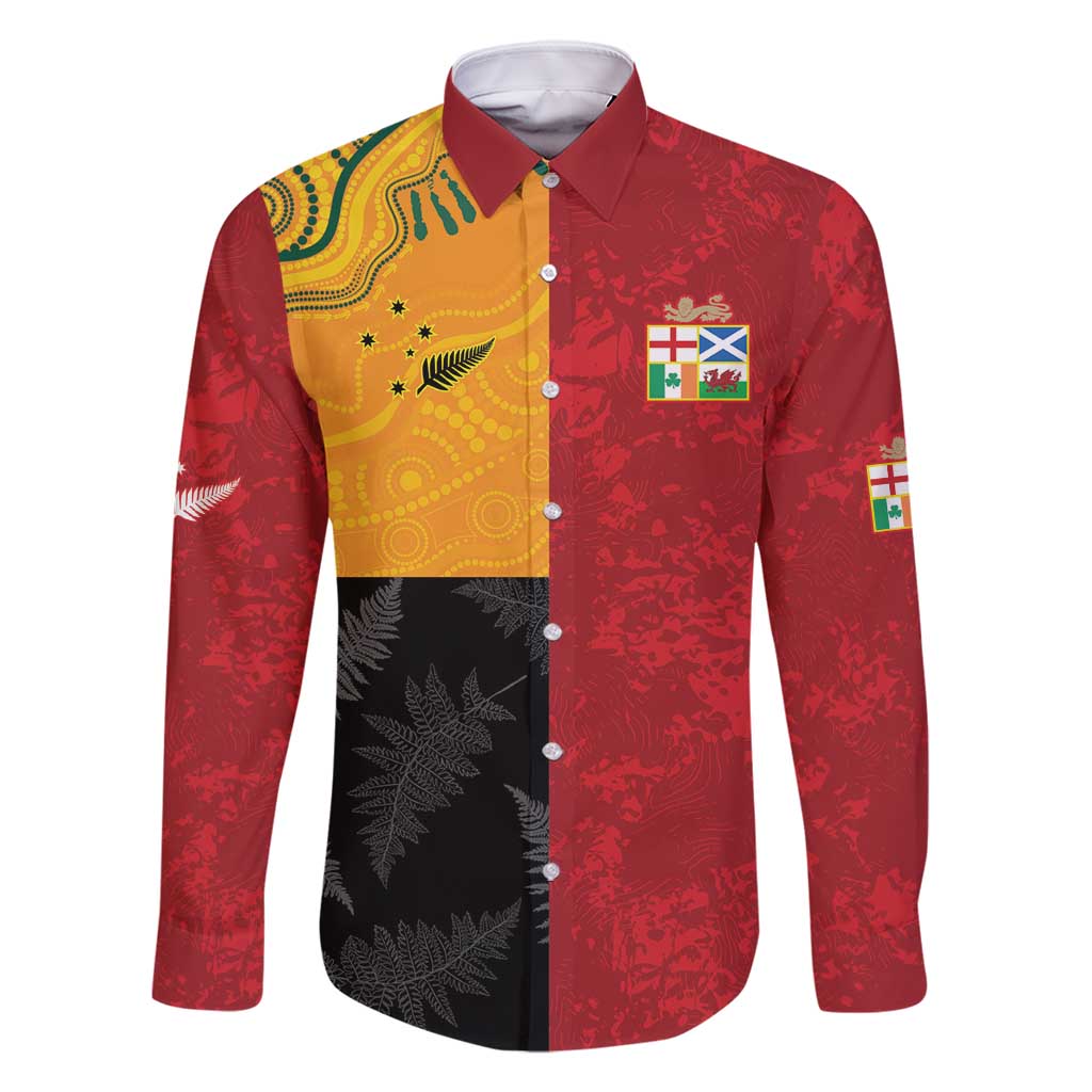 Custom British Lions-AUNZ Family Matching Summer Maxi Dress and Hawaiian Shirt Australia-New Zealand Indigenous Motif