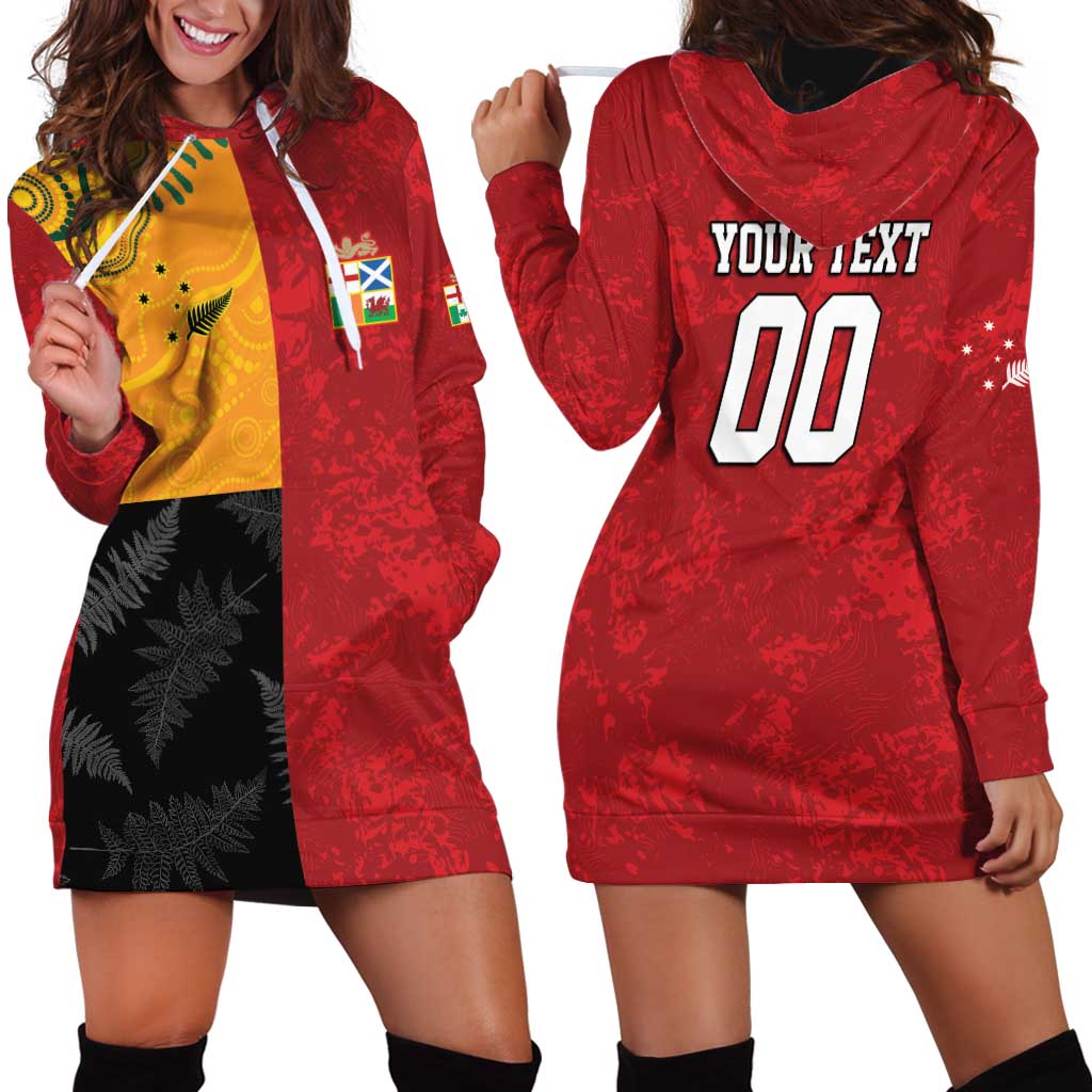 Custom British Lions-AUNZ Hoodie Dress Australia-New Zealand Indigenous Motif