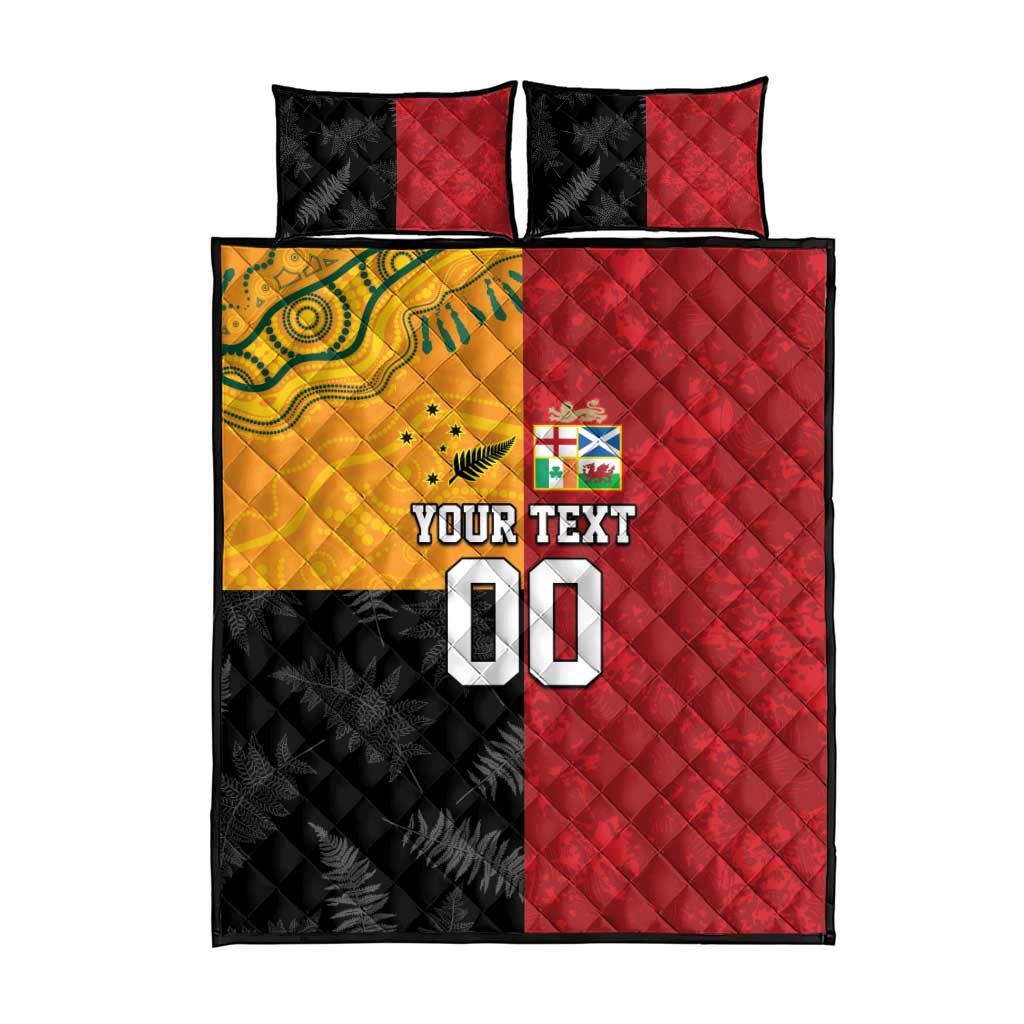 Custom British Lions-AUNZ Quilt Bed Set Australia-New Zealand Indigenous Motif