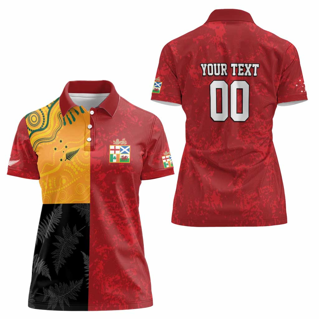 Custom British Lions-AUNZ Women Polo Shirt Australia-New Zealand Indigenous Motif