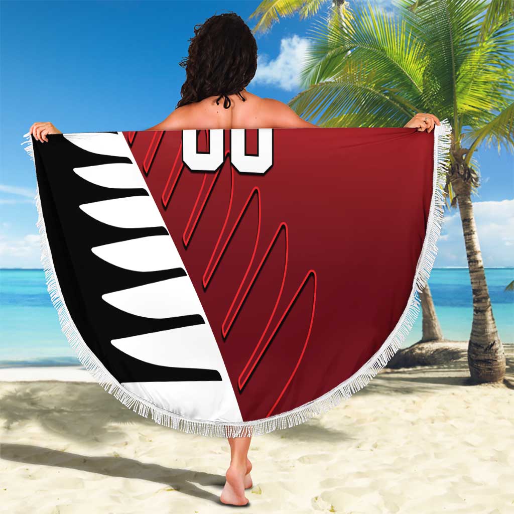 Custom British Lions New Zealand Beach Blanket Half Black Fern