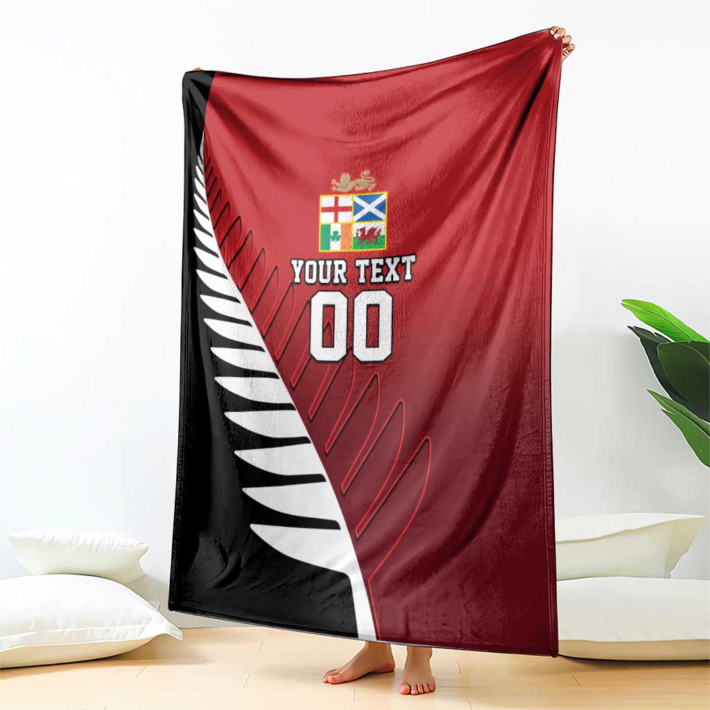 Custom British Lions New Zealand Blanket Half Black Fern LT9 - Polynesian Pride