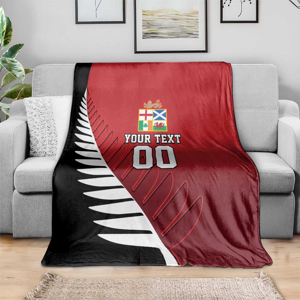 Custom British Lions New Zealand Blanket Half Black Fern LT9 - Polynesian Pride