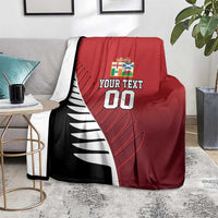 Custom British Lions New Zealand Blanket Half Black Fern LT9 - Polynesian Pride