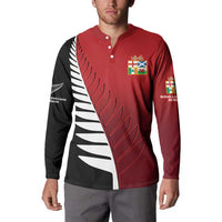 Custom British Lions New Zealand Button Sweatshirt Half Black Fern