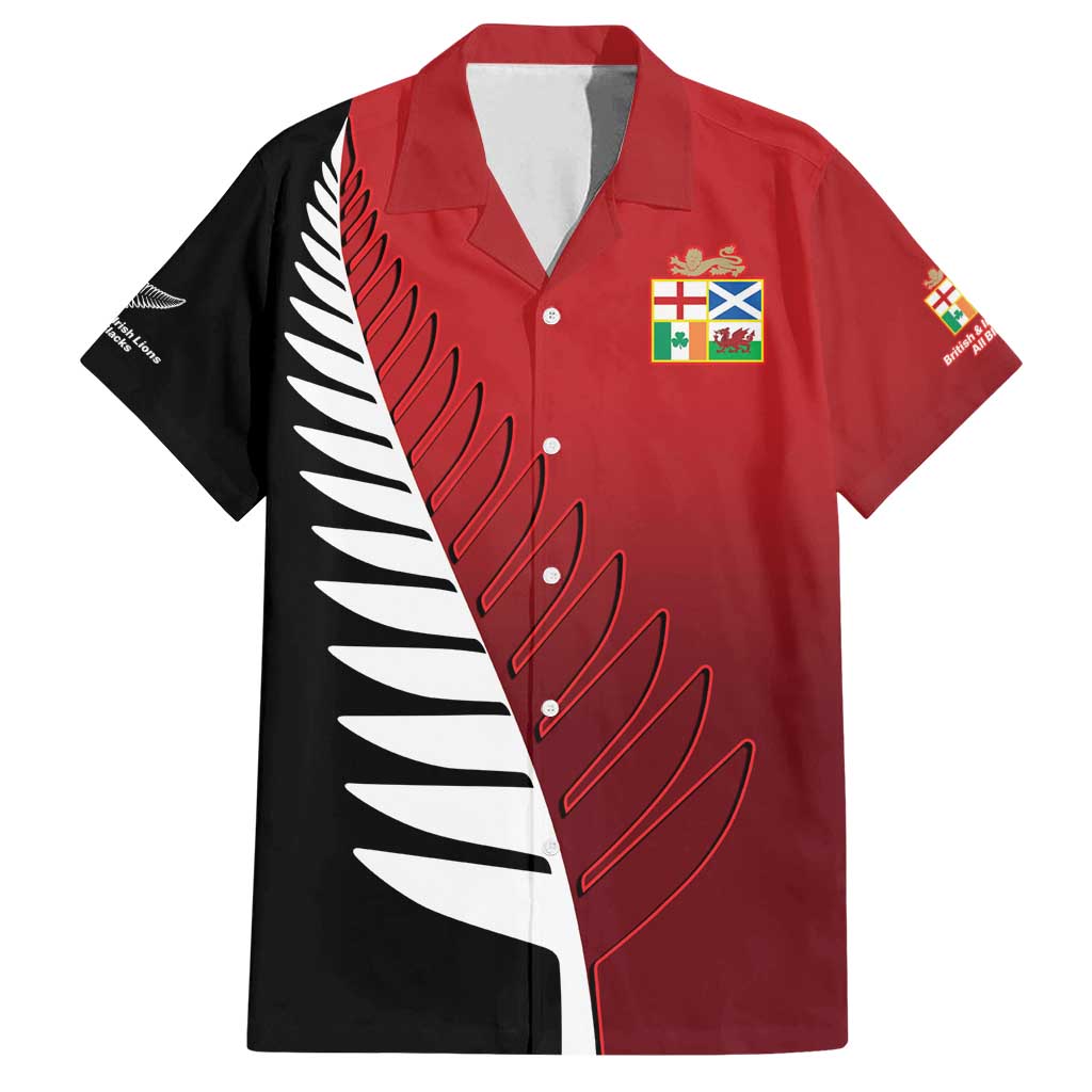 Custom British Lions New Zealand Family Matching Puletasi and Hawaiian Shirt Half Black Fern