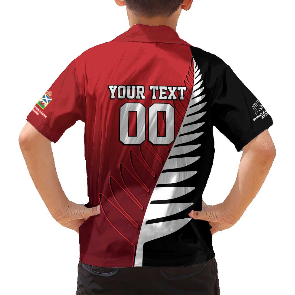 Custom British Lions New Zealand Family Matching Tank Maxi Dress and Hawaiian Shirt Half Black Fern