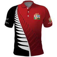 Custom British Lions New Zealand Polo Shirt Half Black Fern