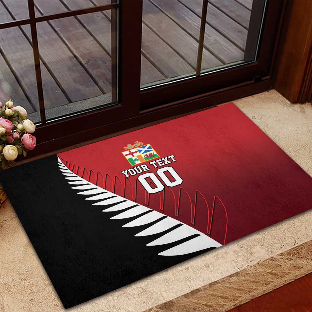 Custom British Lions New Zealand Rubber Doormat Half Black Fern