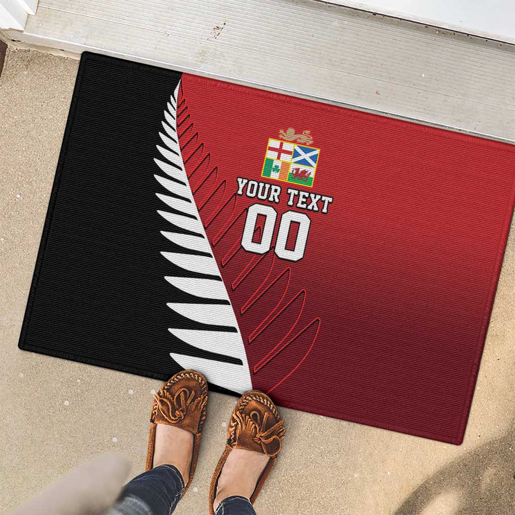 Custom British Lions New Zealand Rubber Doormat Half Black Fern