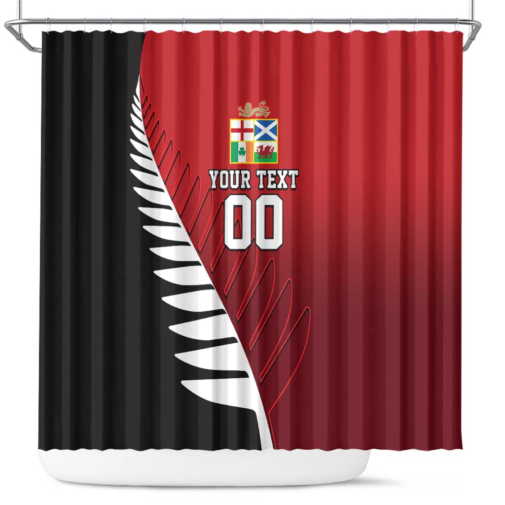 Custom British Lions New Zealand Shower Curtain Half Black Fern