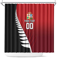 Custom British Lions New Zealand Shower Curtain Half Black Fern