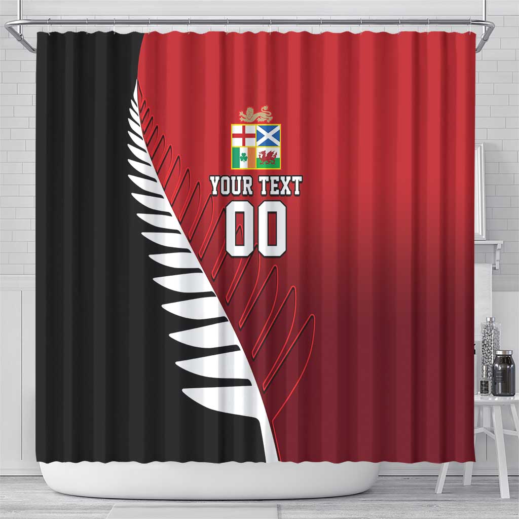Custom British Lions New Zealand Shower Curtain Half Black Fern