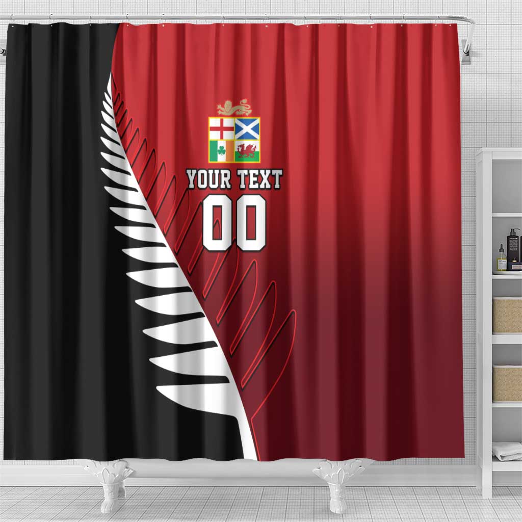 Custom British Lions New Zealand Shower Curtain Half Black Fern