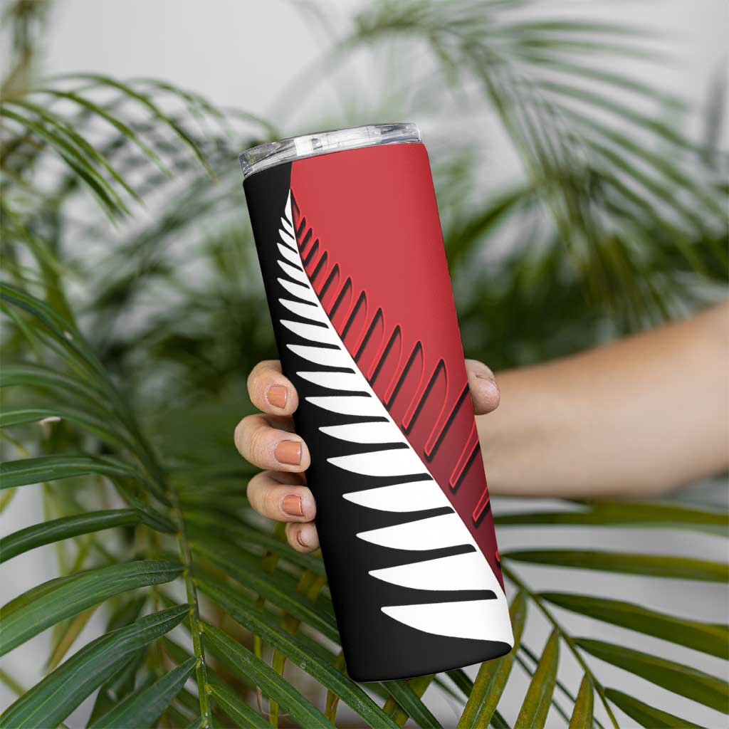 Custom British Lions New Zealand Skinny Tumbler Half Black Fern LT9 - Polynesian Pride